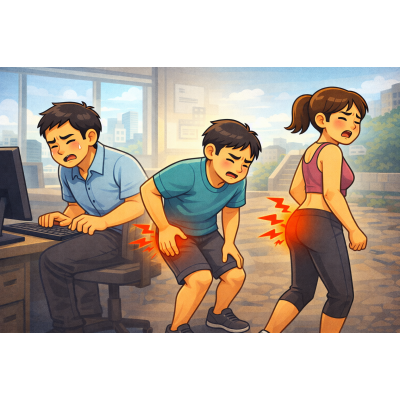 基隆暖暖區坐久屁股痛、走路卡? 不是坐骨神經痛,是骨盆與深層臀肌在代償|整復解析 基隆暖暖區坐久屁股痛、走路卡? 不是坐骨神經痛,是骨盆與深層臀肌在代償|整復解析