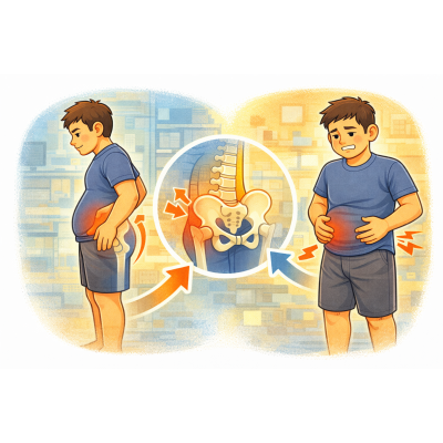 骨盆前傾怎麼辦？整復可以改善假性小腹嗎？